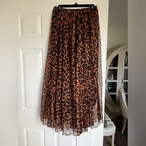 Leopard layered maxi skirt size L